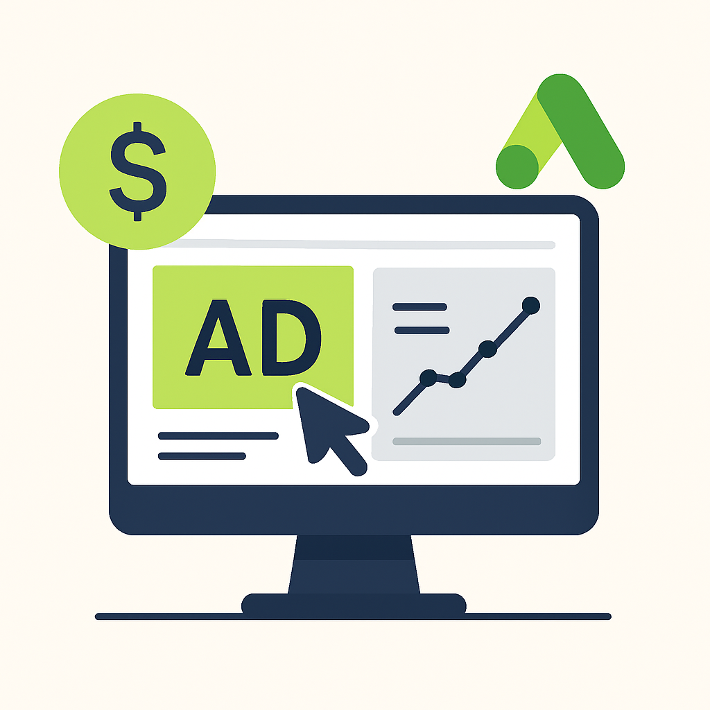 Ilustração comparando Google Ads e SEO Local para geração de clientes